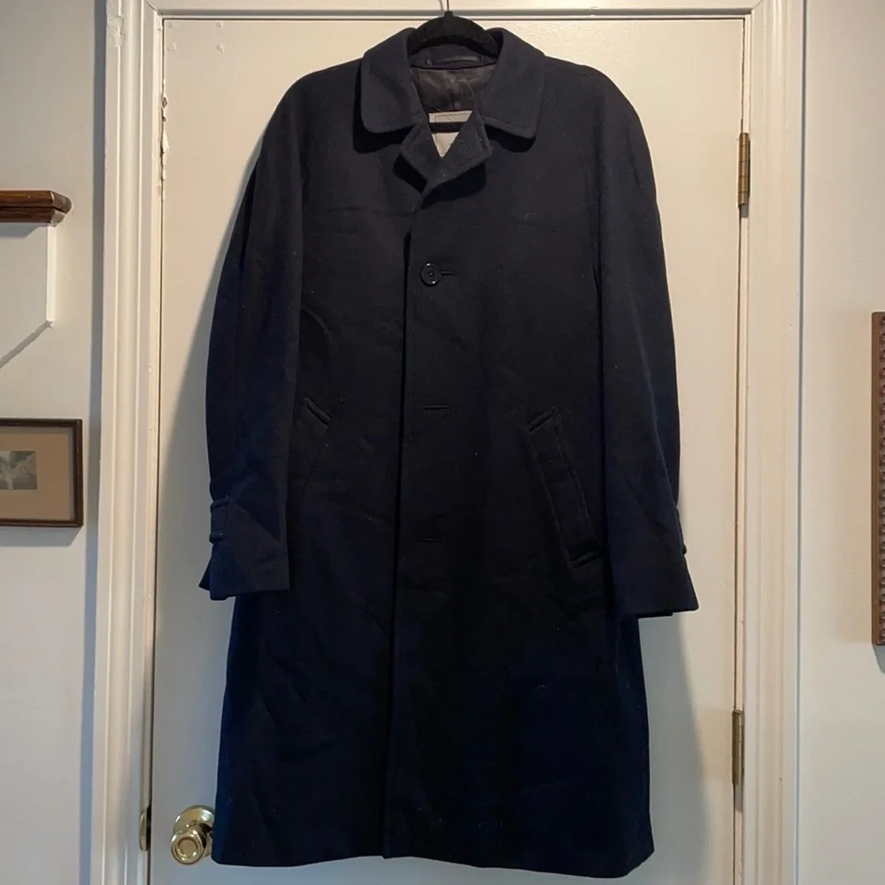 😎host Pick😎 𝅺Rodex Pure Lambswool Navy Blue Triple Button Coat